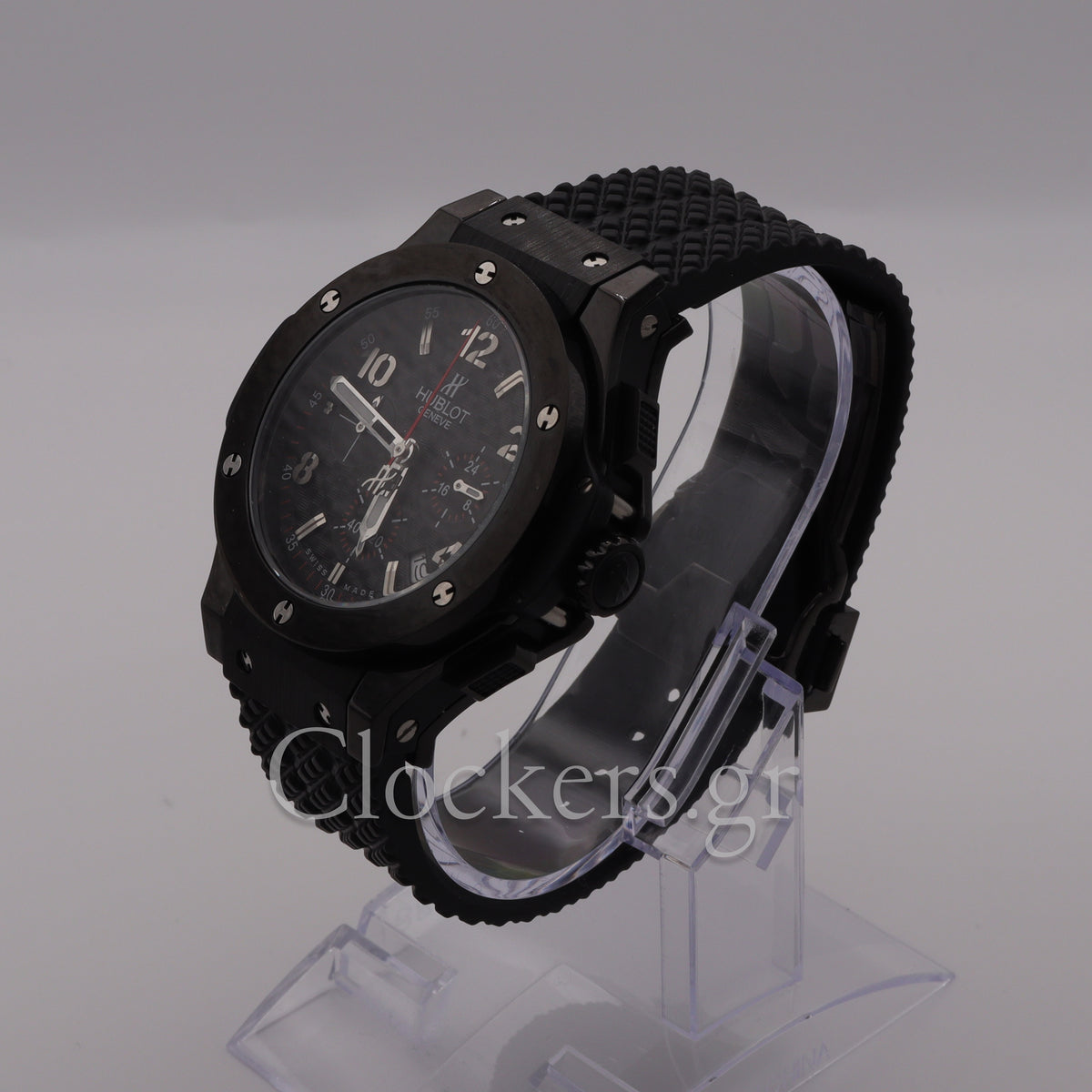 HUBLOT BIG BANG BLACK DIAL BLACK CASE BLACK RUBBER BRACELET