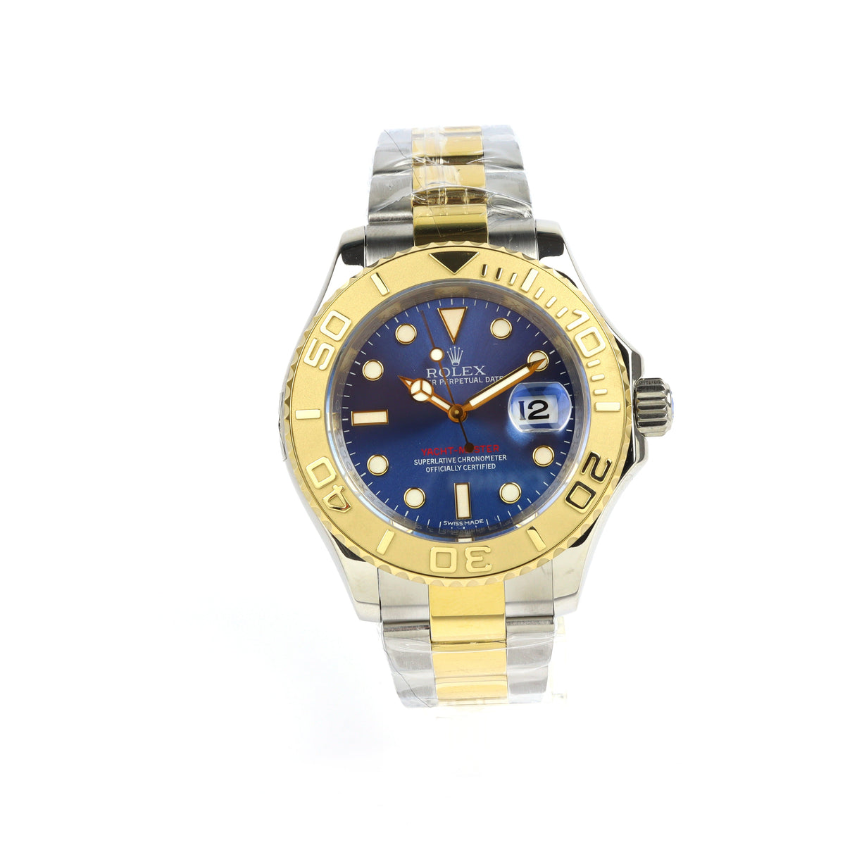 YACHT-MASTER 40MM STEEL YELLOW GOLD BLUE DIAL MENS CLONE 1:1