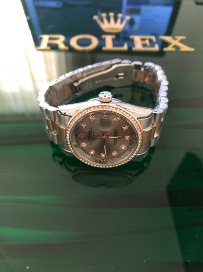 DATEJUST 36MM 2-TONE GOLD JUBILEE GRAY DIAL DIAMONDS MARKERS QUALITY 2A