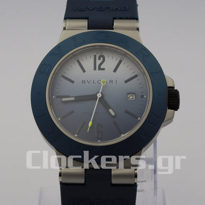 BVLGARI ALUMINIUM 40MM RUBBER BEZEL BLUE 1:1