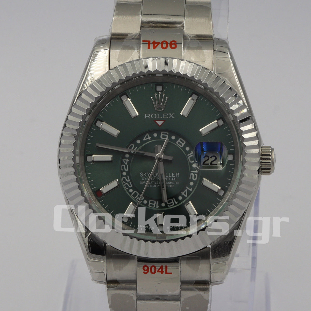 SKY-DWELLER SS  GREEN  DIAL STICK MARKERS